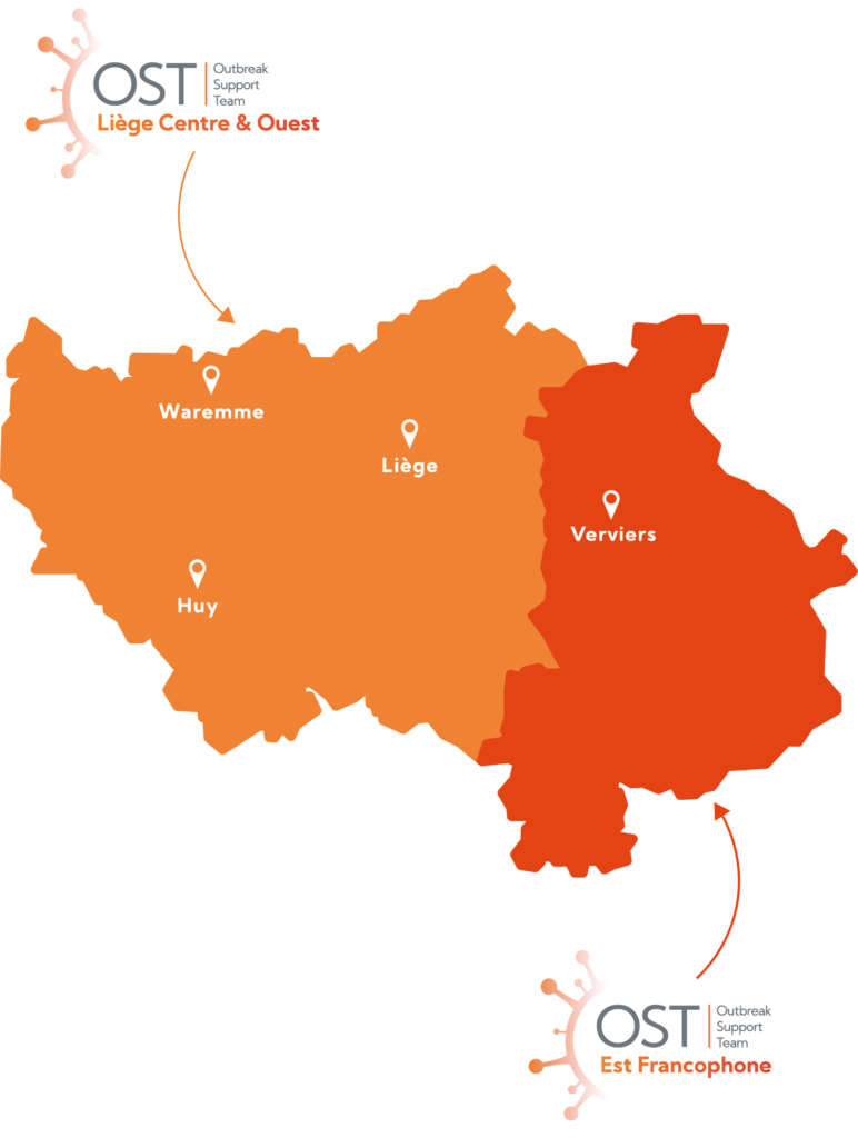 Cartographie des territoires couverts par les OST de la province